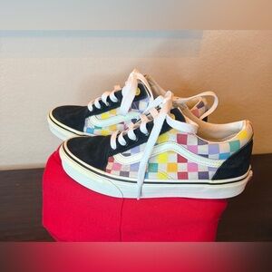 Vans Off the Wall Unisex old Skol checkerboard great condition Men 5.5 Ladies 7